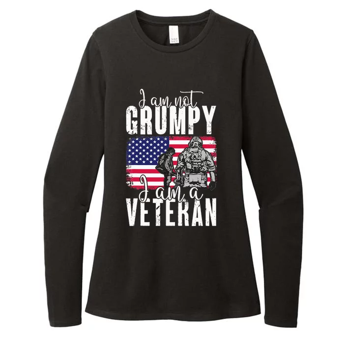 I Am Not Grumpy I Am A Veteran Patriotic Veteran Humor Womens CVC Long Sleeve Shirt