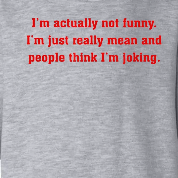 IM Actually Not Funny IM Just Mean And People Think Joking Toddler Hoodie