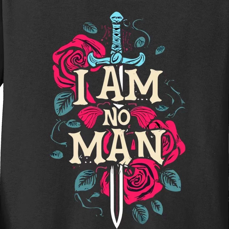 I Am No Man Kids Long Sleeve Shirt