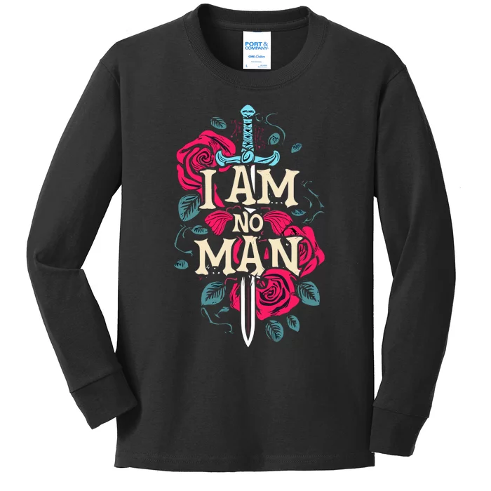 I Am No Man Kids Long Sleeve Shirt