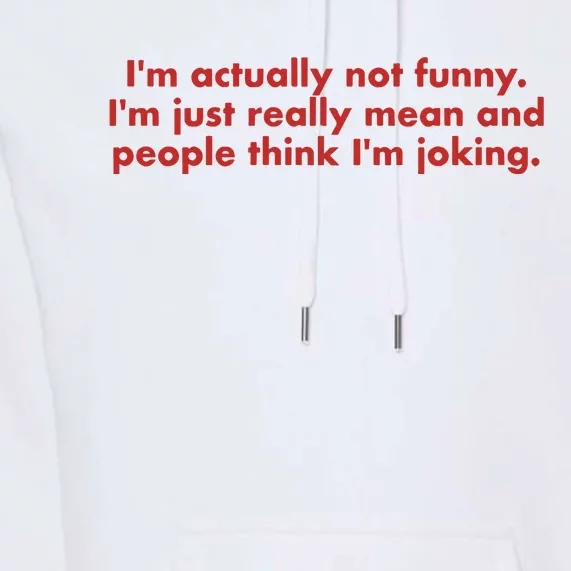 Im Actually Not Funny Im Just Really Mean And People Think Premium Hoodie