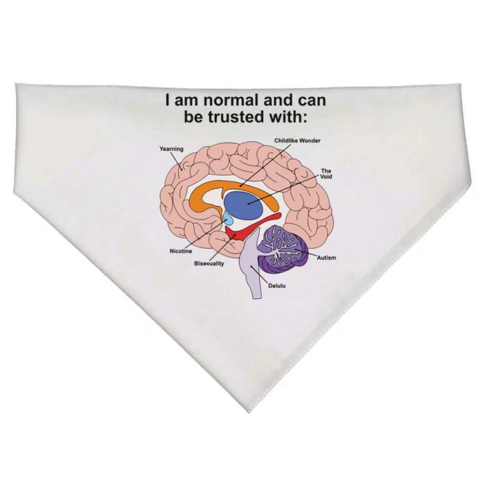 I Am Normal And Can Be Trusted USA-Made Doggie Bandana