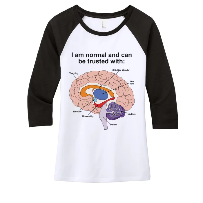 I Am Normal And Can Be Trusted Women's Tri-Blend 3/4-Sleeve Raglan Shirt