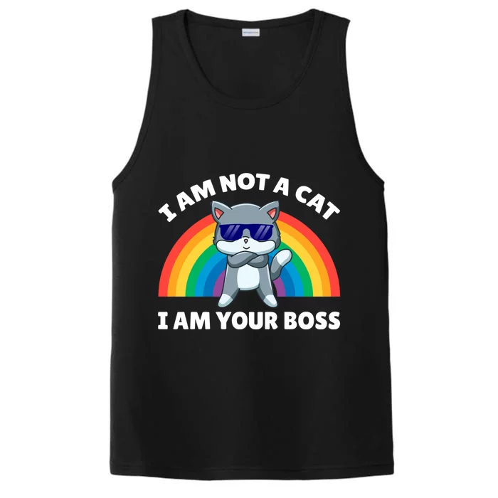 I Am Not A Cat I Am Your Boss Design Gift Performance Tank