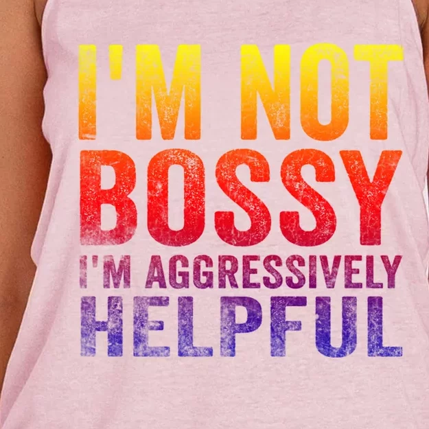 I Am Not Bossy I Am Aggressively Helpful I Am The Boss Gift Women's Knotted Racerback Tank