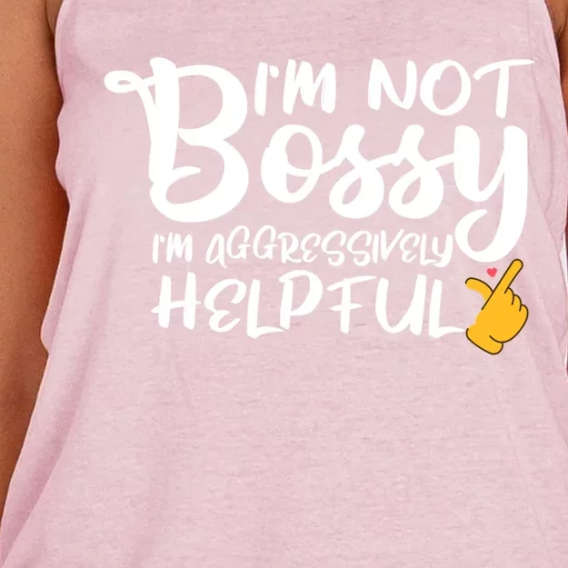 I Am Not Bossy I Am Aggressively Helpful I Am The Boss Gift Women's Knotted Racerback Tank