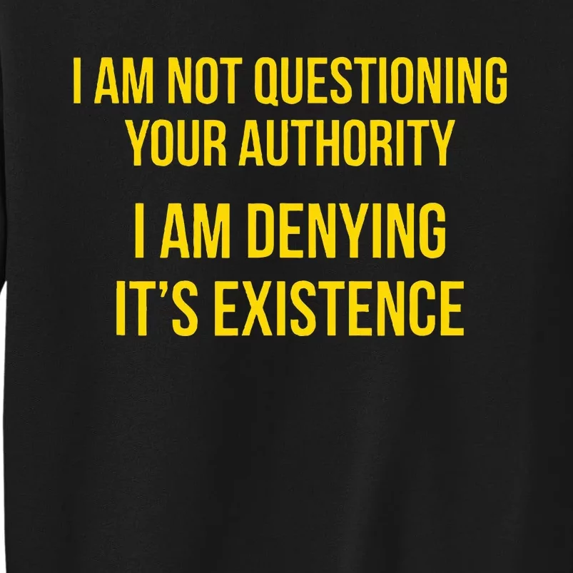 I Am Not Questioning Your Authority I Am Denying Existence Sweatshirt