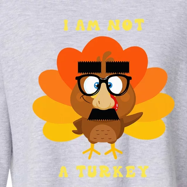 I Am Not A Turkey Funny Thanksgiving Cropped Pullover Crew