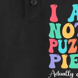 I Am Not A Puzzle Piece Actually Autistic Autism Awareness Dry Zone Grid Performance Polo