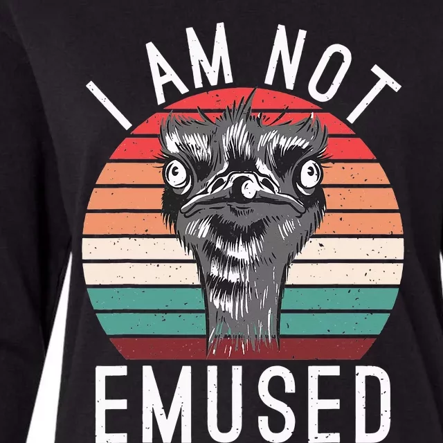 I Am Not Emused Funny bird lover Emu Pun Womens Cotton Relaxed Long Sleeve T-Shirt