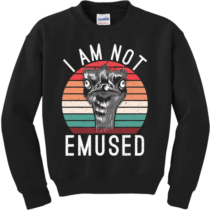 I Am Not Emused Funny bird lover Emu Pun Kids Sweatshirt