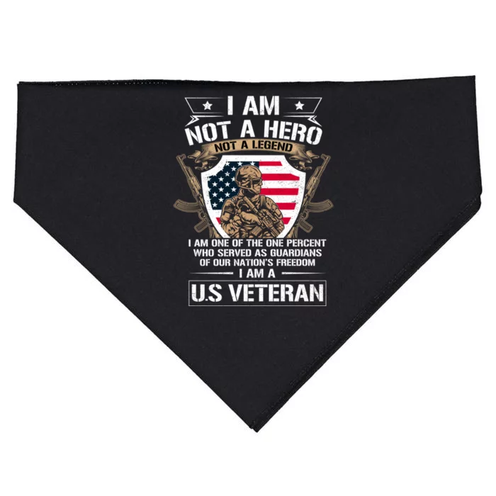 I Am Not A Hero Not A Legend I Am A Us Veteran Usa Military USA-Made Doggie Bandana