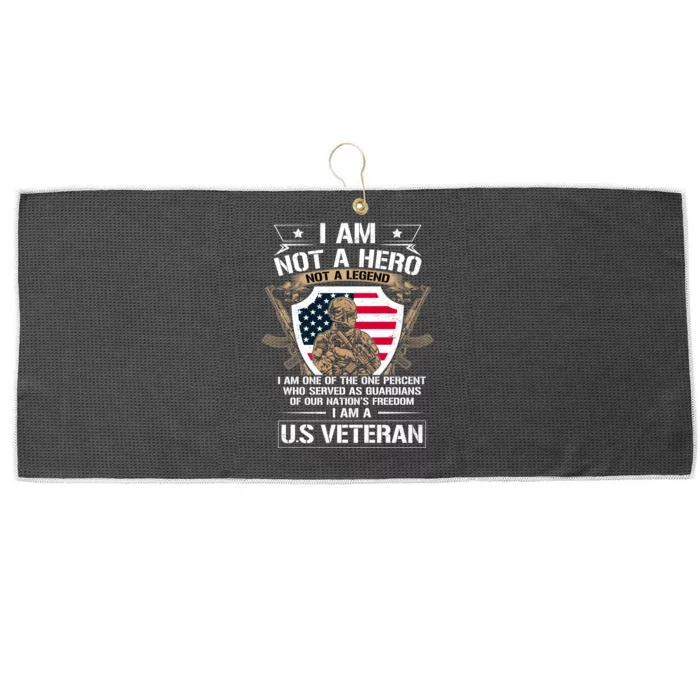 I Am Not A Hero Not A Legend I Am A Us Veteran Usa Military Large Microfiber Waffle Golf Towel