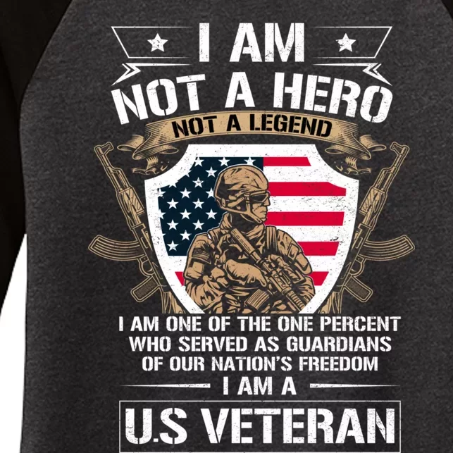 I Am Not A Hero Not A Legend I Am A Us Veteran Usa Military Women's Tri-Blend 3/4-Sleeve Raglan Shirt