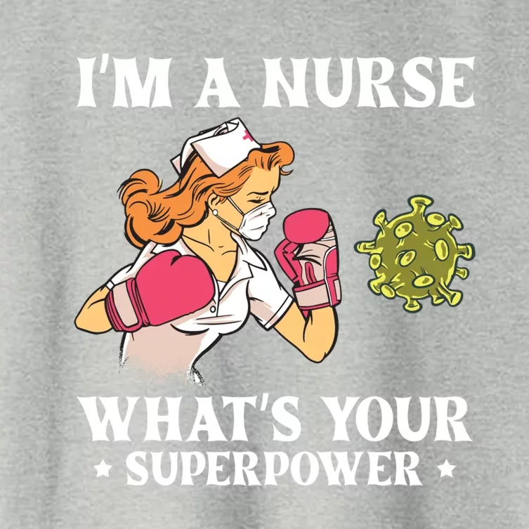 Im A Nurse Whats Your Superpower Funny Medical Cute Gift Women's Crop Top Tee