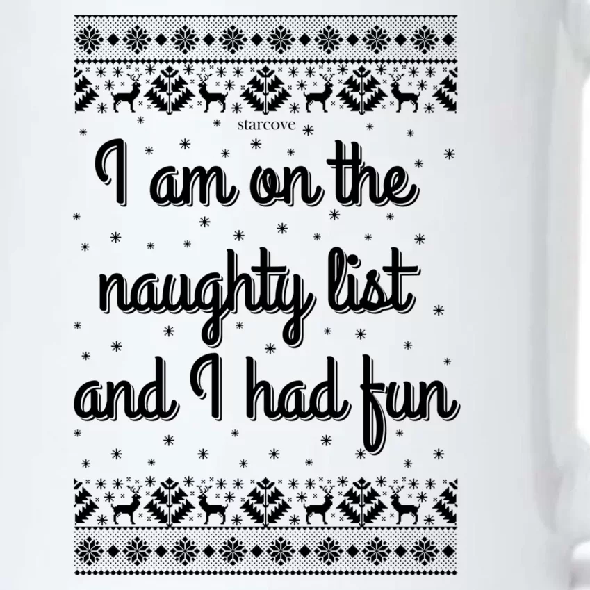 I Am On The Naughty List Funny Ugly Christmas Holiday Santa Black Color Changing Mug