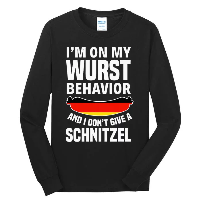 I Am On My Sausage Behaviour I Give No Schnitzel Tall Long Sleeve T-Shirt