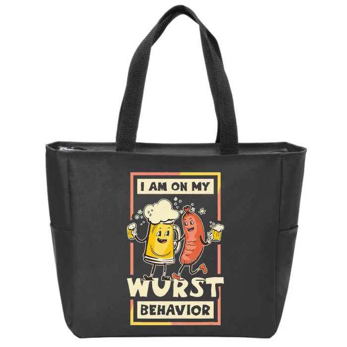 I Am On My Wurst Behavior Oktoberfest Zip Tote Bag