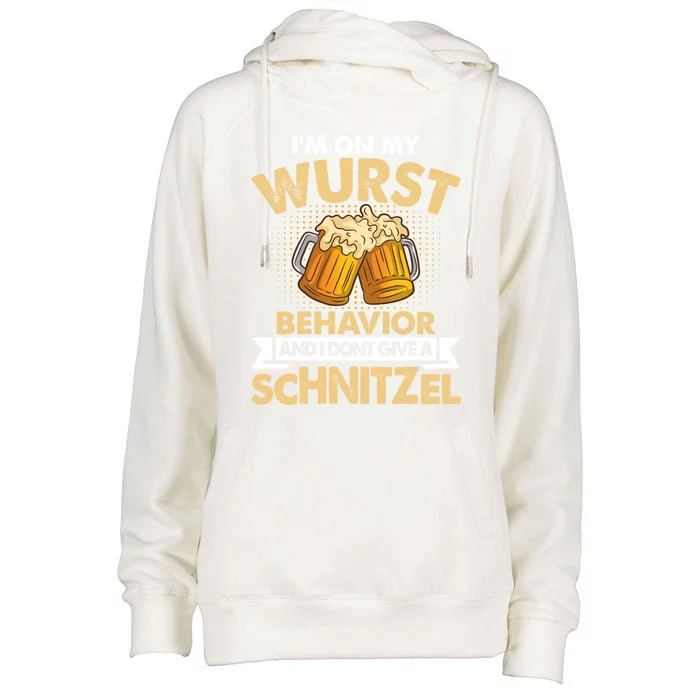 I Am On My Sausage Behaviour And Do Not Give A Cutlet Funny Gift Womens Funnel Neck Pullover Hood