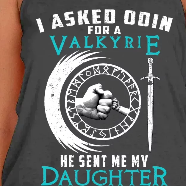 I Asked Odin For A Valkyrie He Sent Me My Daughter Viking Women's Knotted Racerback Tank