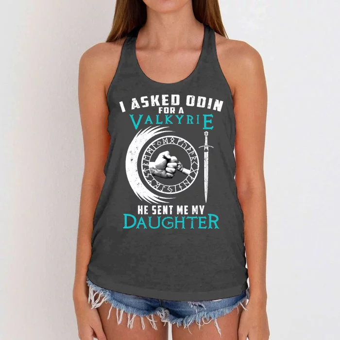 I Asked Odin For A Valkyrie He Sent Me My Daughter Viking Women's Knotted Racerback Tank