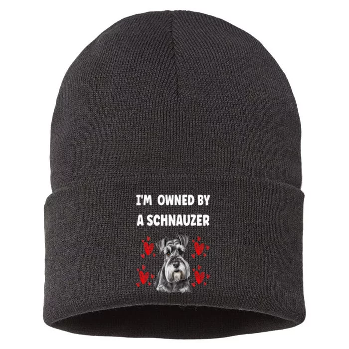 I Am Owned By A Schnauzer Sustainable Knit Beanie