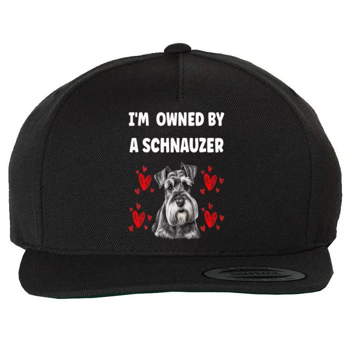 I Am Owned By A Schnauzer Wool Snapback Cap