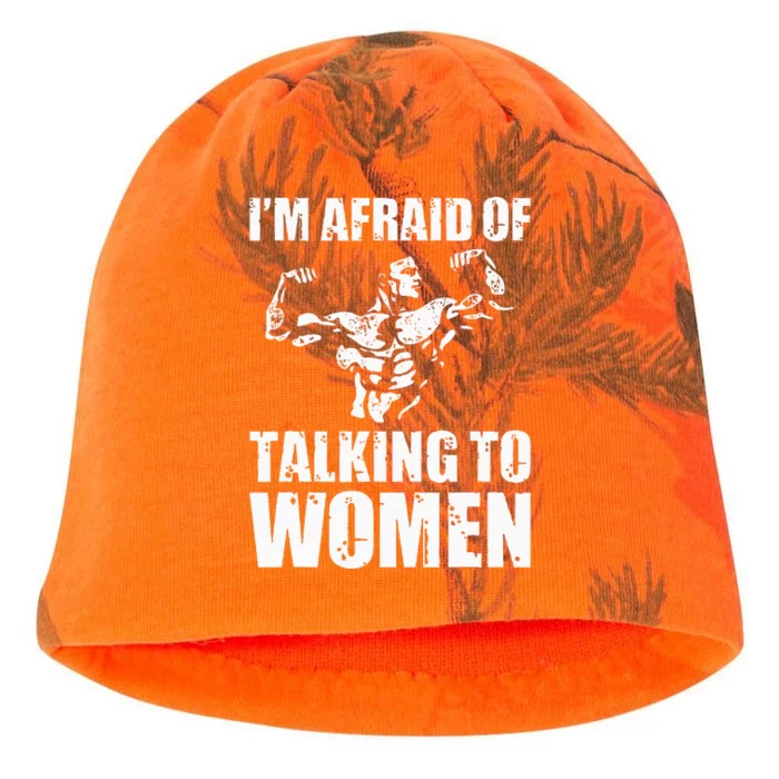 Im Afraid Of Talking To Women Satirical Workout Kati - Camo Knit Beanie