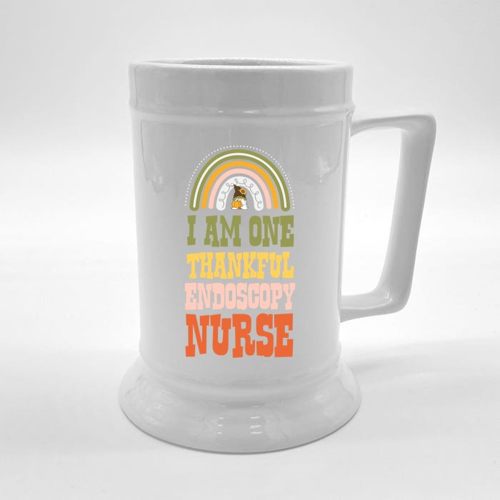 I Am One Thankful Endoscopy Nurse Bohemian Thanksgiving Gift Front & Back Beer Stein