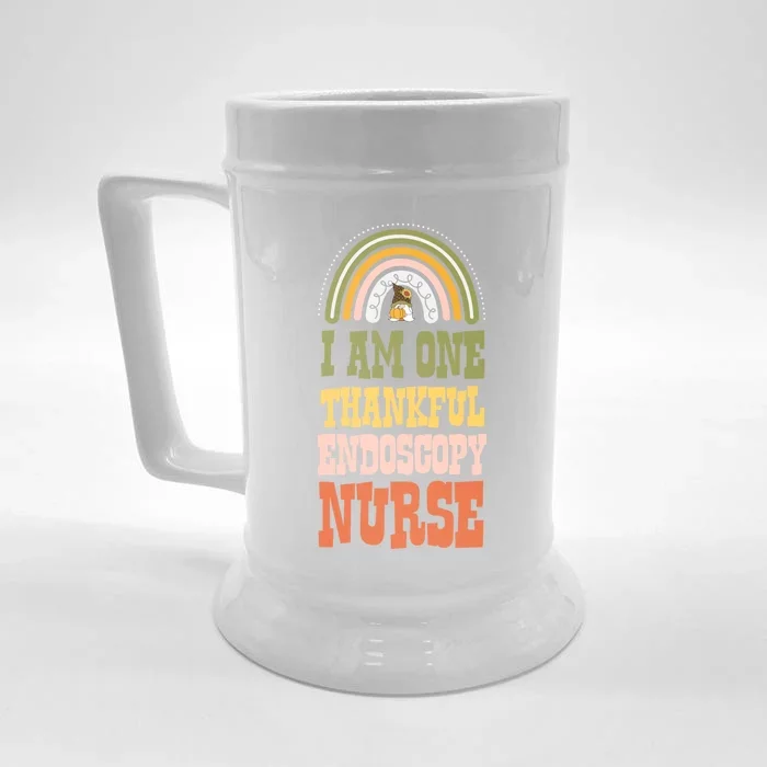 I Am One Thankful Endoscopy Nurse Bohemian Thanksgiving Gift Front & Back Beer Stein