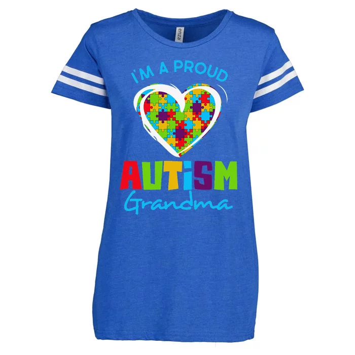 I'm A Proud Autism Grandma Autism Awareness Grandma Enza Ladies Jersey Football T-Shirt