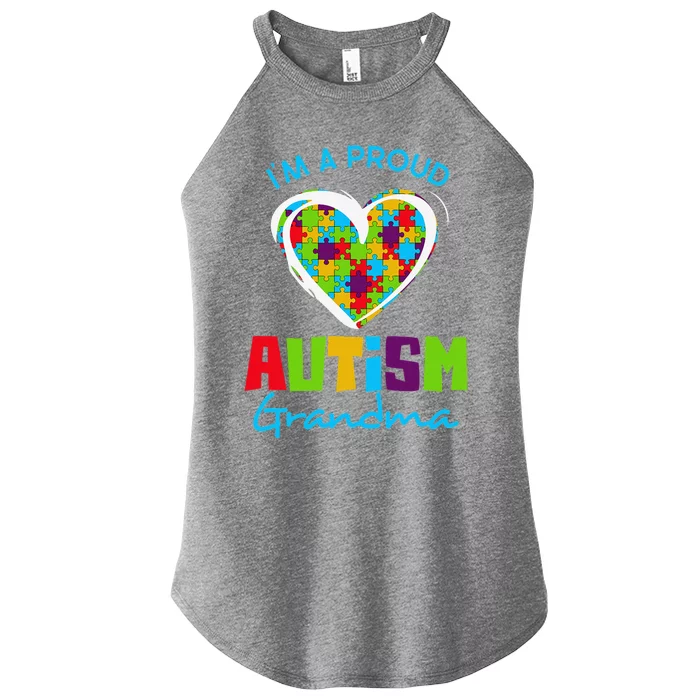 I'm A Proud Autism Grandma Autism Awareness Grandma Women’s Perfect Tri Rocker Tank