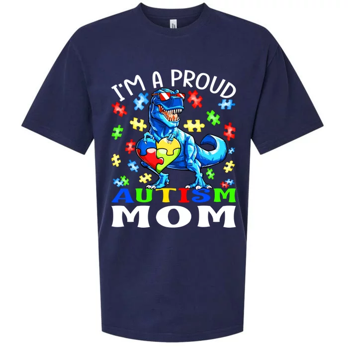 I'm A Proud Autism Mom Dinosaur Meaningful Gift Sueded Cloud Jersey T-Shirt