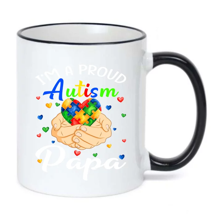 I'm A Proud Autism Papa Autism Awareness Autistic Gift Black Color Changing Mug