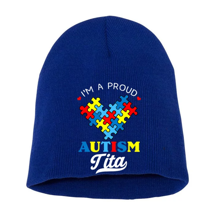 I'm A Proud Autism Tita Autism Awareness Aunt Nephew Niece Short Acrylic Beanie