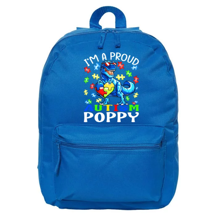 I'm A Proud Autism Poppy Dinosaur Gift 16 in Basic Backpack