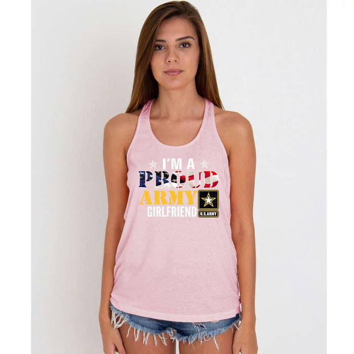 I'm A Proud Army Friend American Flag Military Veteran Meaningful Gift Women's Knotted Racerback Tank