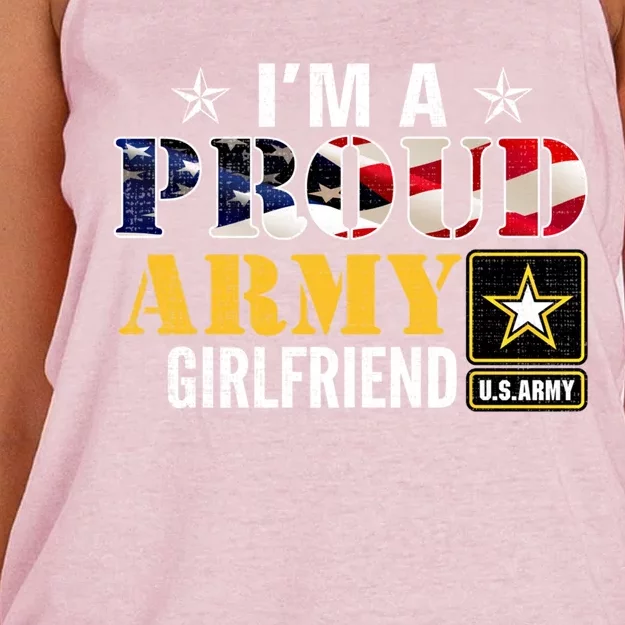 I'm A Proud Army Friend American Flag Military Veteran Meaningful Gift Women's Knotted Racerback Tank