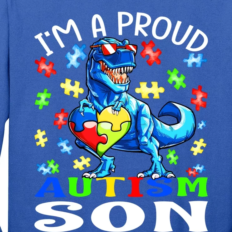 I'm A Proud Autism Son Dinosaur Gift Tall Long Sleeve T-Shirt