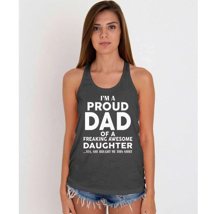 IM A Proud Dad Of A Freaking Awesome Daughter Women's Knotted Racerback Tank