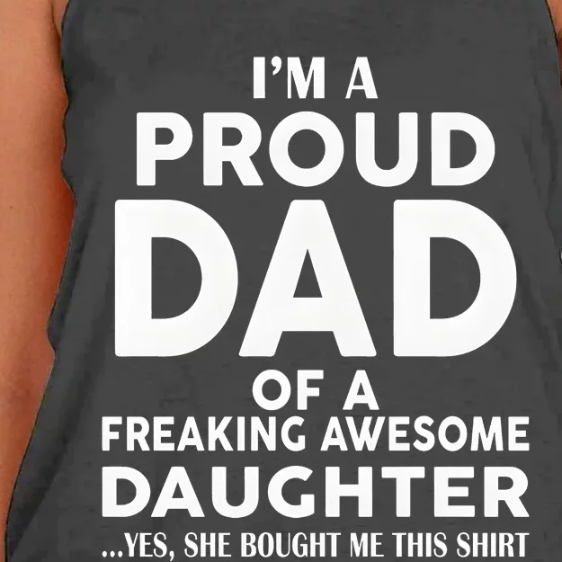 IM A Proud Dad Of A Freaking Awesome Daughter Women's Knotted Racerback Tank