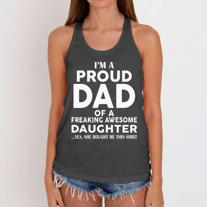 IM A Proud Dad Of A Freaking Awesome Daughter Women's Knotted Racerback Tank