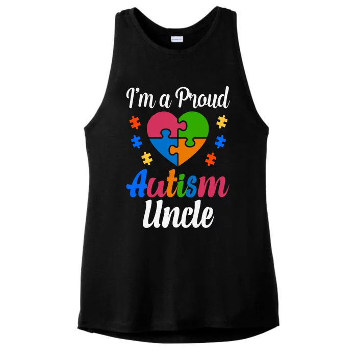 I'm A Proud Autism Uncle Cute Gift Ladies Tri-Blend Wicking Tank