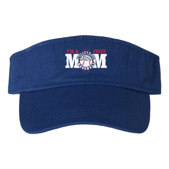 I'm A Proud Volleyball Baseball Mom Gift Valucap Bio-Washed Visor