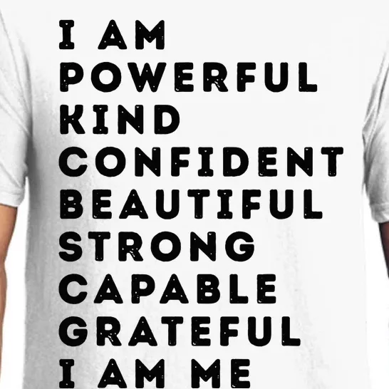 I Am Powerful Kind Confident Beautiful Strong Capable Quote Pajama Set