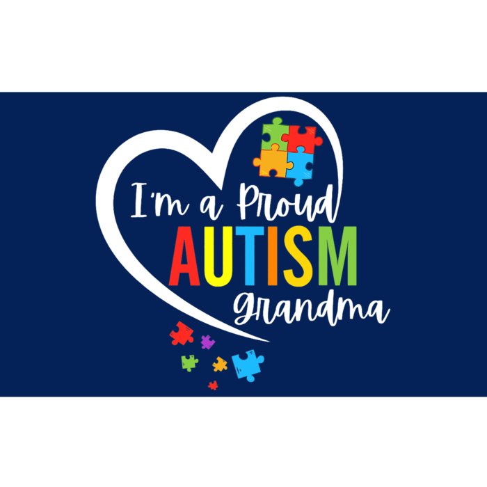 I'm A Proud Grandma Love Heart Autism Awareness Puzzle Bumper Sticker