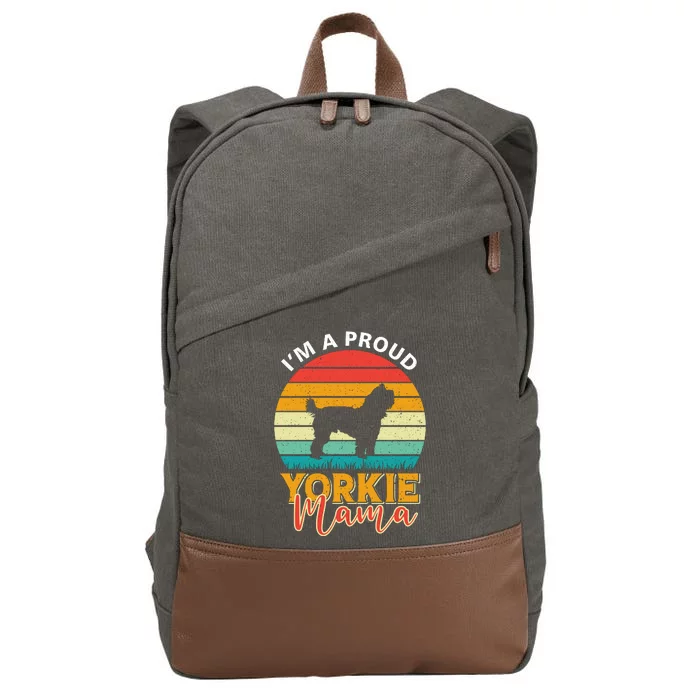 I'm A Proud Yorkie Mama Cotton Canvas Backpack