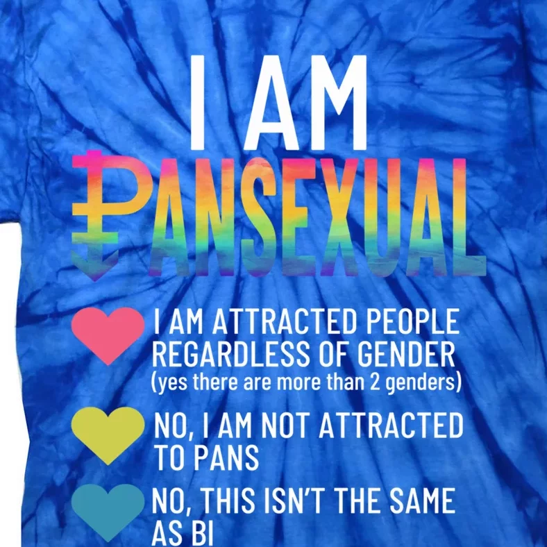 I Am Pansexual Cool Gift Lgbtqia Pride Rainbow Hearts Cool Gift Definition Funny Tie-Dye T-Shirt