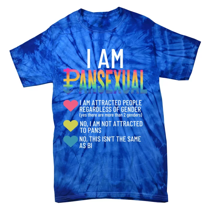 I Am Pansexual Cool Gift Lgbtqia Pride Rainbow Hearts Cool Gift Definition Funny Tie-Dye T-Shirt