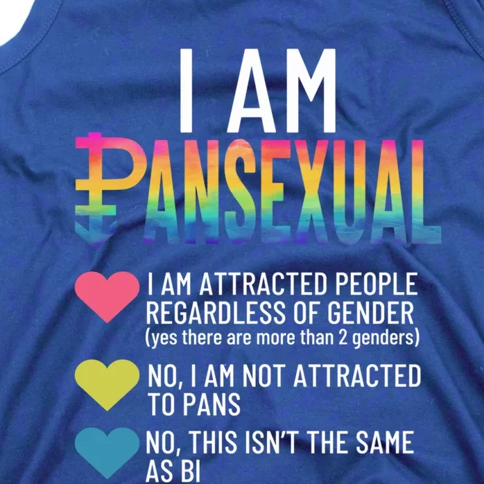 I Am Pansexual Cool Gift Lgbtqia Pride Rainbow Hearts Cool Gift Definition Funny Tank Top